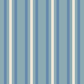 Coastal Triple Stripe ⌘ Wedgewood Pristine on Mountain Stream Blue