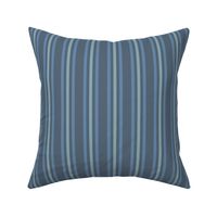 Classic Triple Stripe ⌘ Wedgewood Mountain Stream on Colonial Blue