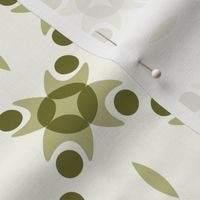 Medium - Monochrome  Sage green and off white geometric tile  