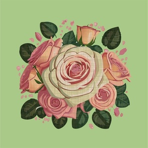 Rose Panel 18" x 18" - soft grass