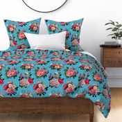 Turquoise Floral - large