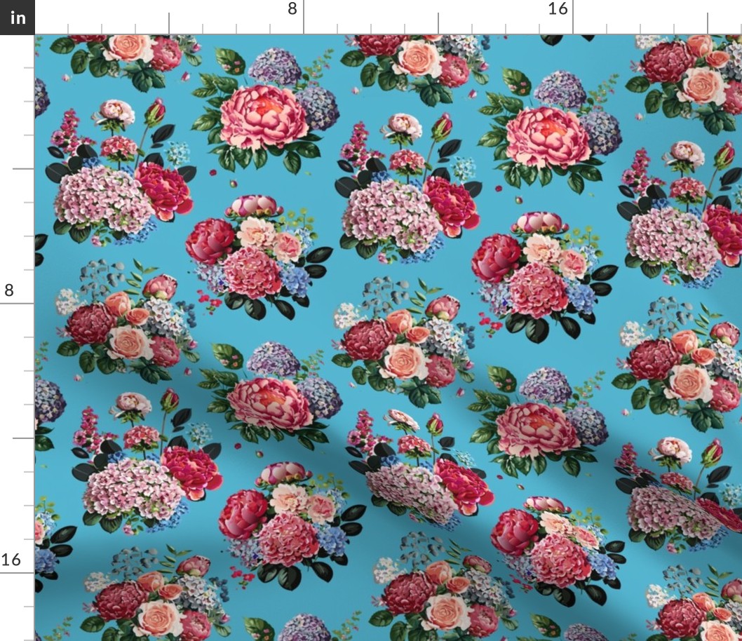 Turquoise Floral - small