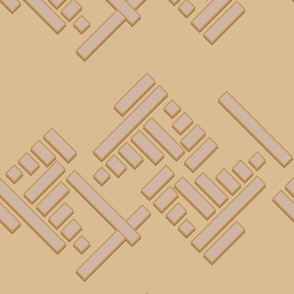 (L) 12" x 18" Warm minimalism geometric horizontal zigzag beige on beige -05