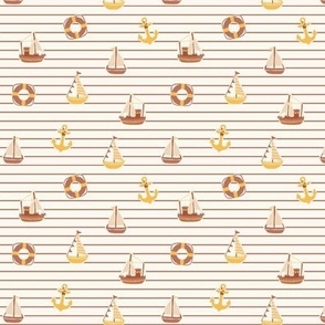 Little Sailor-Boats_Summer Stripe_Mini_Raw-Sienna