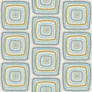 Square Flare in gray, blue and ochre