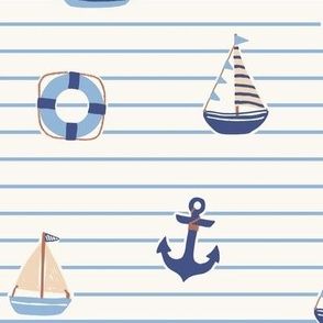 Little Sailor-Boats_Summer Stripe_Medium_Airy Blue_Hufton Studio 