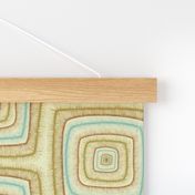 Square Flare in straw, ochre and turquoise