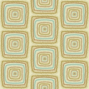 Square Flare in straw, ochre and turquoise