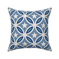 Nautical Star Circle - Pristine Navy on Wedgewood Blue