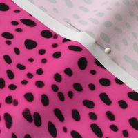 Pink faux dalmatian fur 