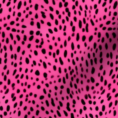 Pink faux dalmatian fur 