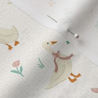 Gaggle of Geese in Sea Green and Blush Pink