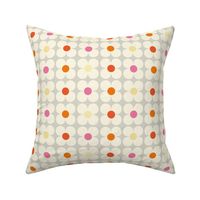 Bold Minimalist Daisy in Cream with Pops of Pink, Orange & Red