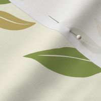 Modern minimalist olive green abstract leaf branches on cream 