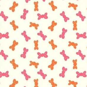 SMALL Cute Halloween Pink and Orange Hand-Drawn Ribbon Candies