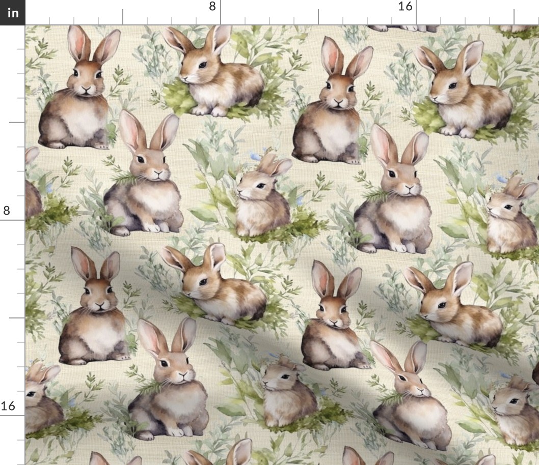 Easter rabbits watercolor	