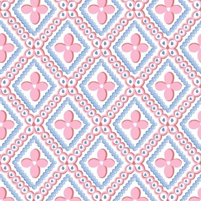 sweet diamond geometric/vibrant blue and pink