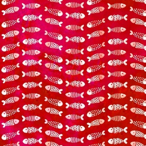 white fish waves red batik