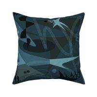 a trip to the beach nautical ocean modern shapes teal black turquoise