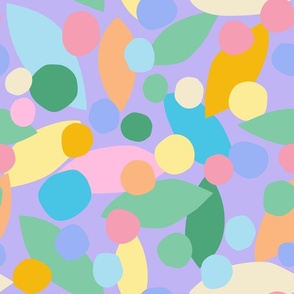 beach ball abstract shapes, pastel colorful and fun:  lilac