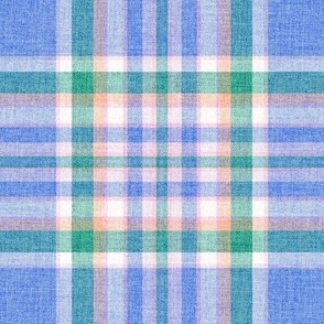 Maggie Plaid Blue pink green LARGE SCALE