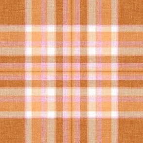 Maggie Plaid Golden pink peach LARGE SCALE