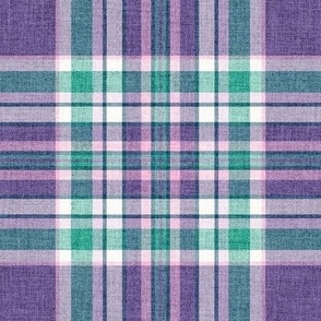 Maggie Plaid Purple green pink Ivory 