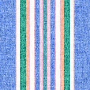 Maggie Vertical stripe Blue pink green LARGE SCALE