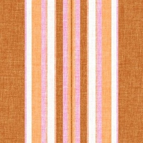 Maggie Vertical stripe Golden pink peach LARGE SCALE