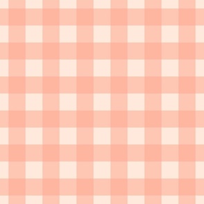 Peach Fuzz Gingham Check - modern classic checkered plaid bedroom decor