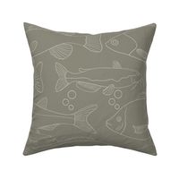 HALF-DROP Line Style Fish - Antique Pewter 1560 Benjamin Moore