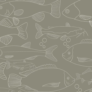 Line Style Fish - Antique Pewter 1560 Benjamin Moore