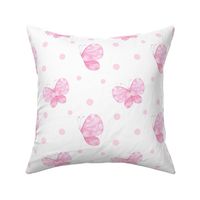 Pink Butterfly Polka Dots