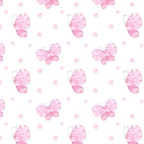 Pink Butterfly Polka Dots