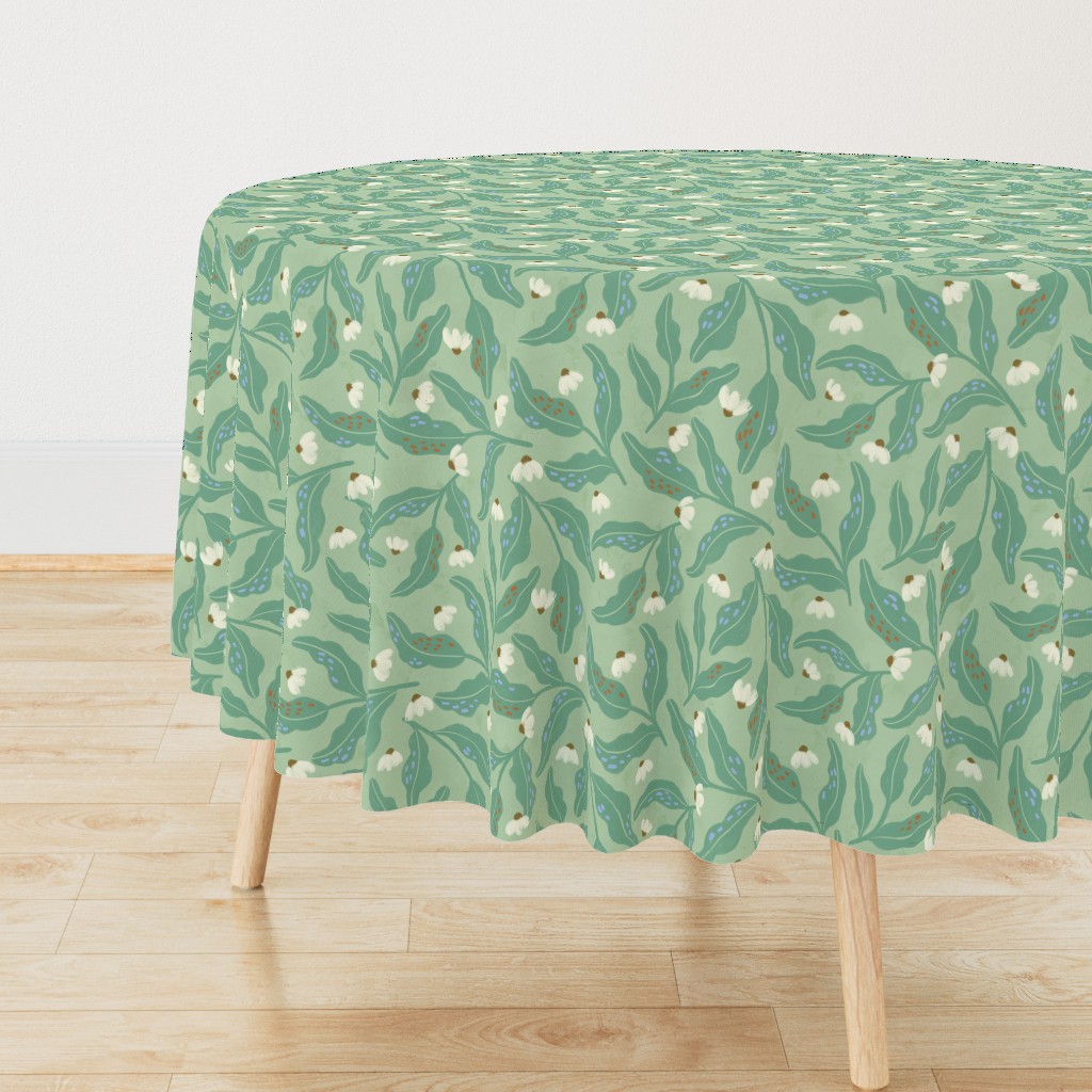 Ditsy daisies  | Medium | Celadon green