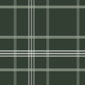 Checkered: cream & forest green