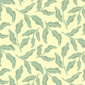 Painterly leaves |  Pale citrine