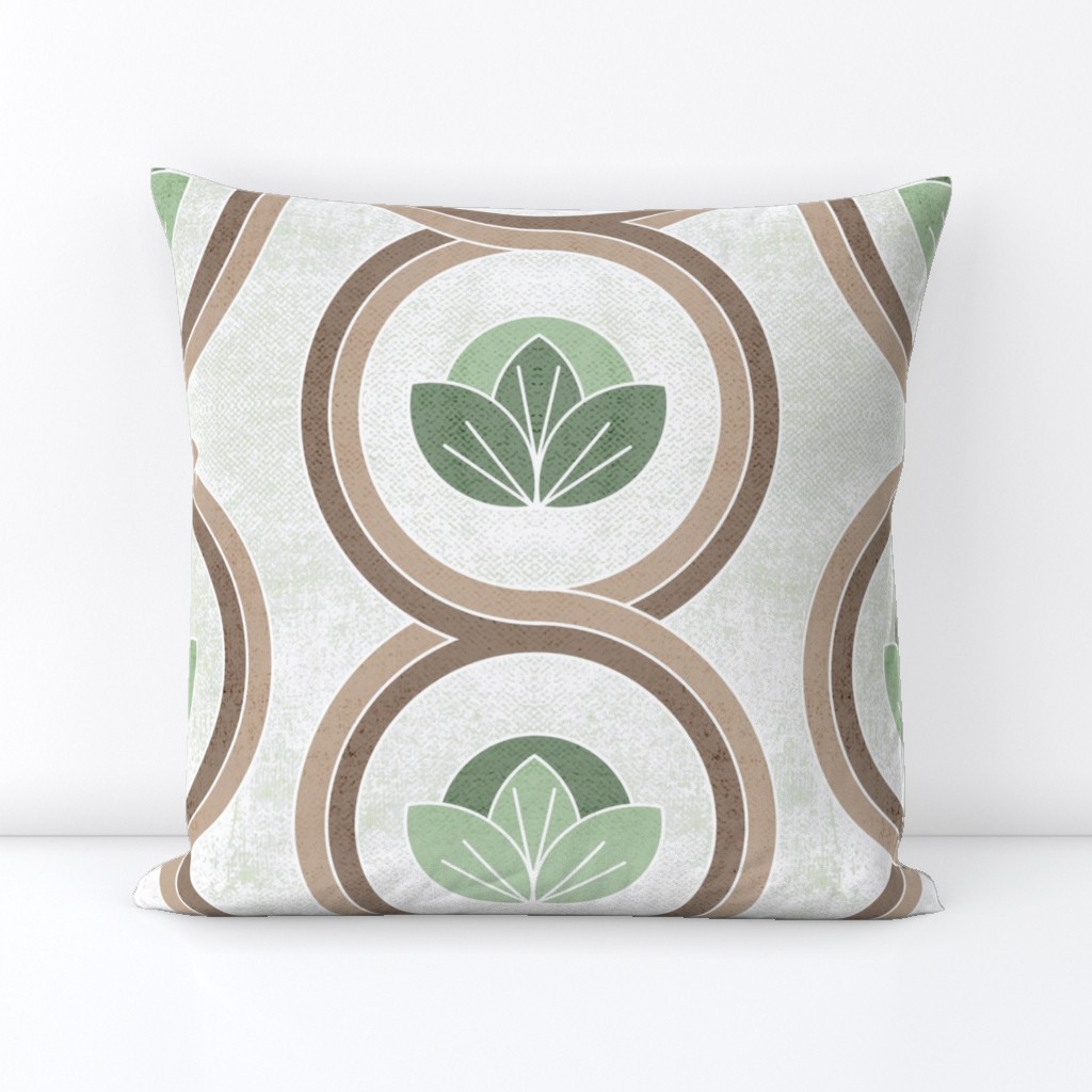 big// Desert Snakes with flowers minimalism circles lines Nature green