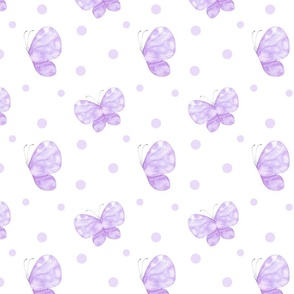 Purple Butterfly Polka Dots