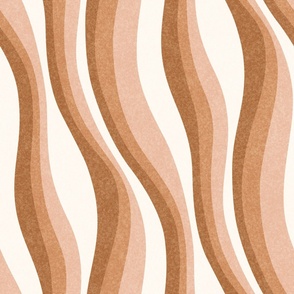 Ripples in the Sand - Desert Dunes - Organic Minimal Wavy Stripes in Earthy Neutrals - Warm Minimalism - Jumbo Size