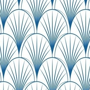 Art Deco fans Blue and White Fan Pattern