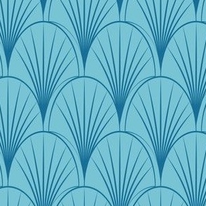 Art Deco fans Aqua Blue Fan Pattern