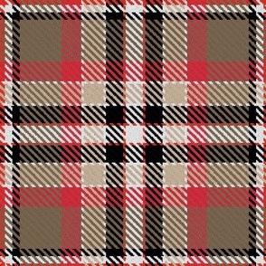 Waffle Grid Plaid in Brown and Red