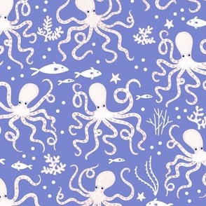  medium octopus on cobalt blue