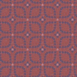 Geometric Petals Geo Shapes Rust Red Lavender Pink Navy Blue Arch Dome Mound 