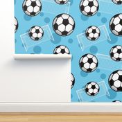 Soccer Balls and Goals Blue - Large Scale