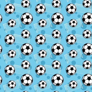 Soccer Balls and Goals Blue - Small Scale