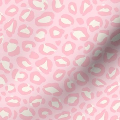 Pink Leopard Print {Cream and Pink on Pale Pink} Animal Spots 