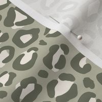 Leopard Print {Cream and Camouflage Green on Sage Green} Animal Spots 