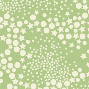 Galaxy Glam Geometry - Light Green and Cream / Large